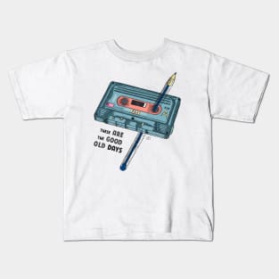 Cassette tape ,These are the good old days Kids T-Shirt